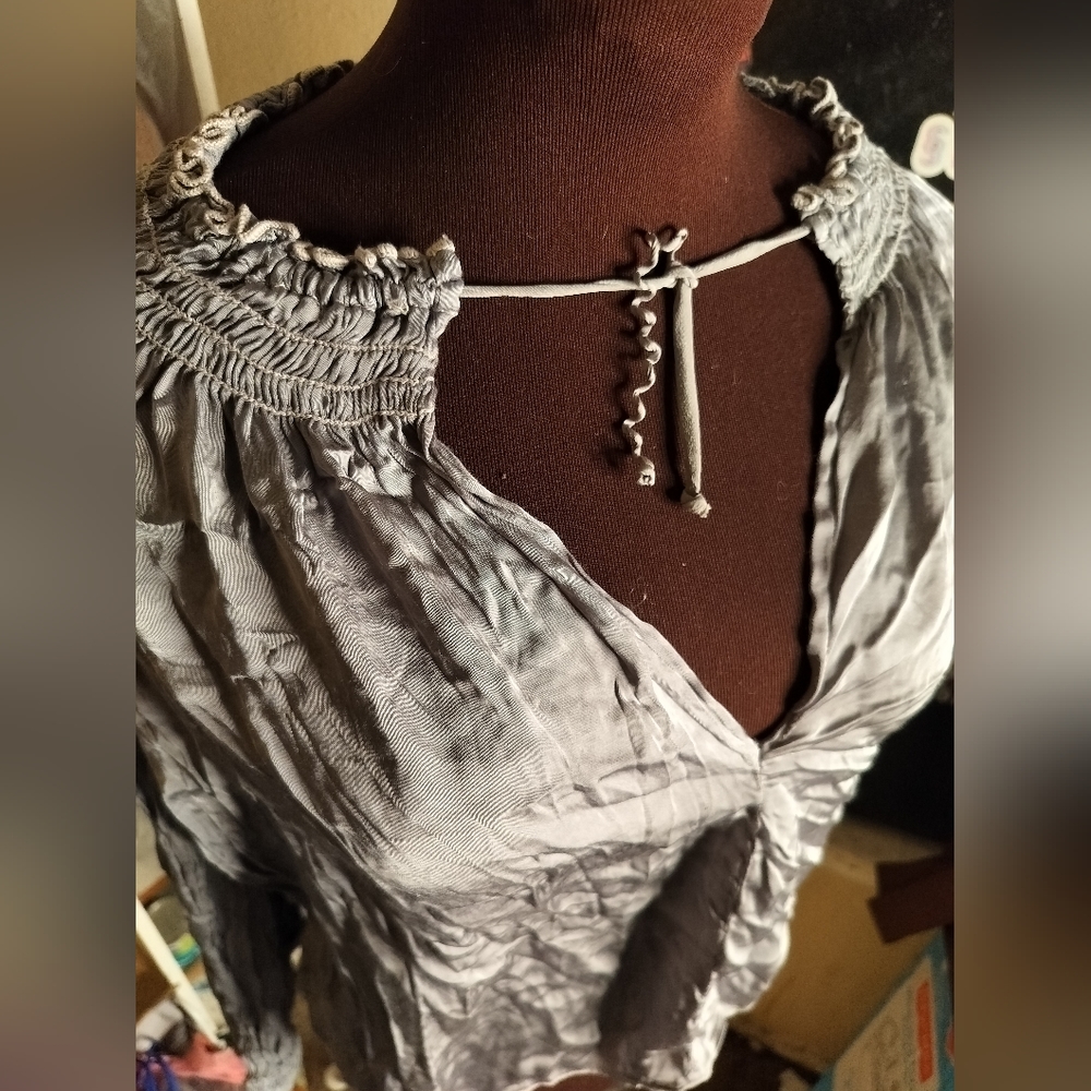 EUC Red Haute Silver Loose Fit Blouse